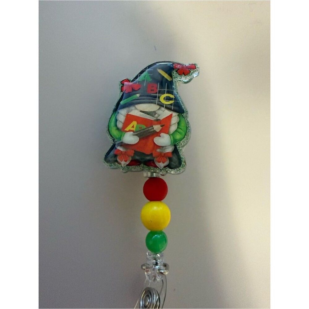 Colorful Gnome Badge Reel - Red, Yellow, Green